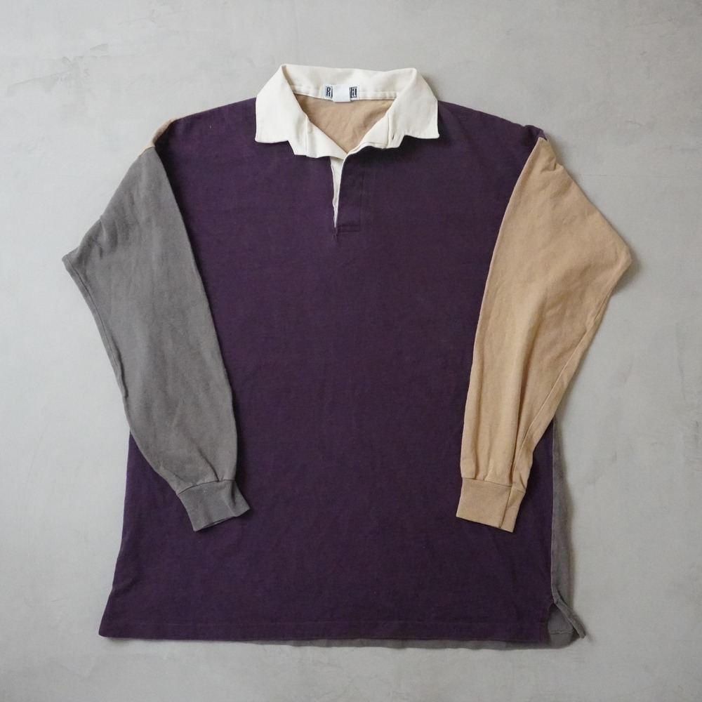 Vintage Red Camel Rugby Shirt Large Mens 90s Colorblock Multicolor Long Sleeve